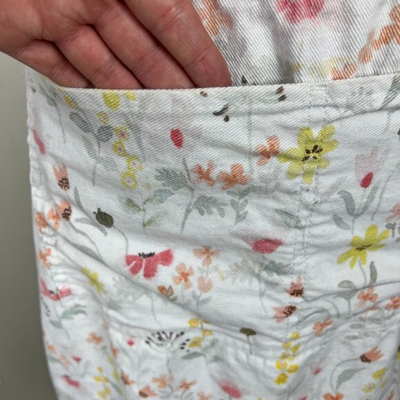 Williams Sonoma Apron Orange Pink White Floral 100%‎ Cotton Tie Back Made in USA - Picture 5 of 15